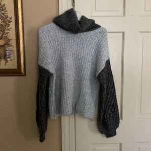 Gray colorblock sweater